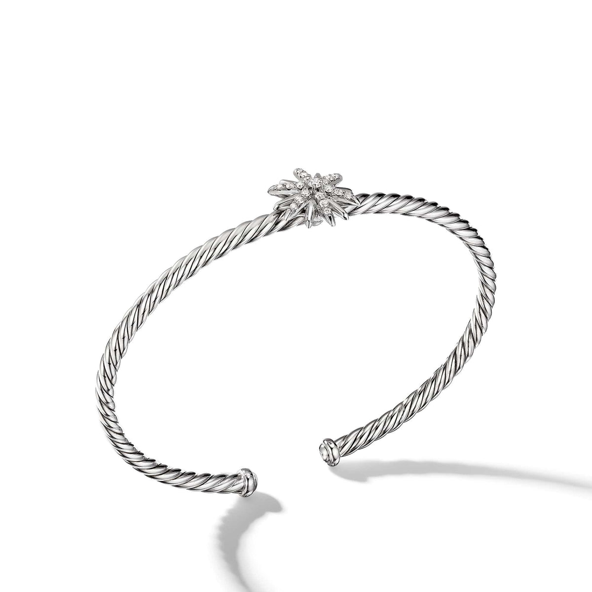 Starburst Center Station Bracelet with Pavé Diamonds, Sterling Silver, Long's Jewelers