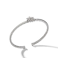 Starburst Center Station Bracelet with Pavé Diamonds, Sterling Silver, Long's Jewelers