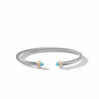 Cable Classic Bracelet with Blue Topaz and 18K Yellow Gold, Long's Jewelers