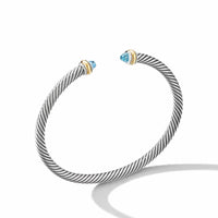 Cable Classic Bracelet with Blue Topaz and 18K Yellow Gold, Long's Jewelers