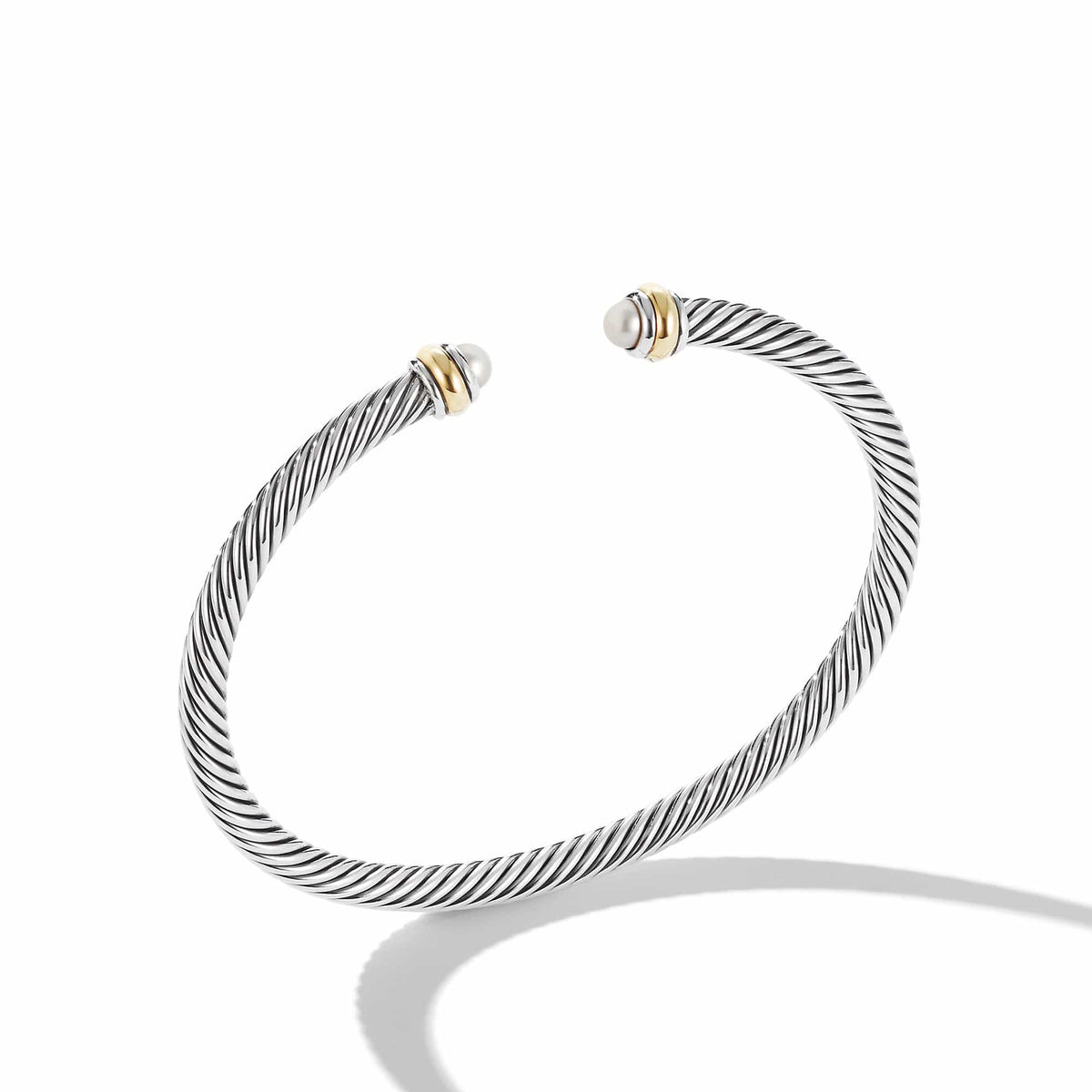 Cable Classic Bracelet with Pearl and 18K Yellow Gold, Long's Jewelers