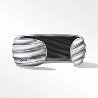 Cable Edge Cuff Bracelet in Recycled Sterling Silver