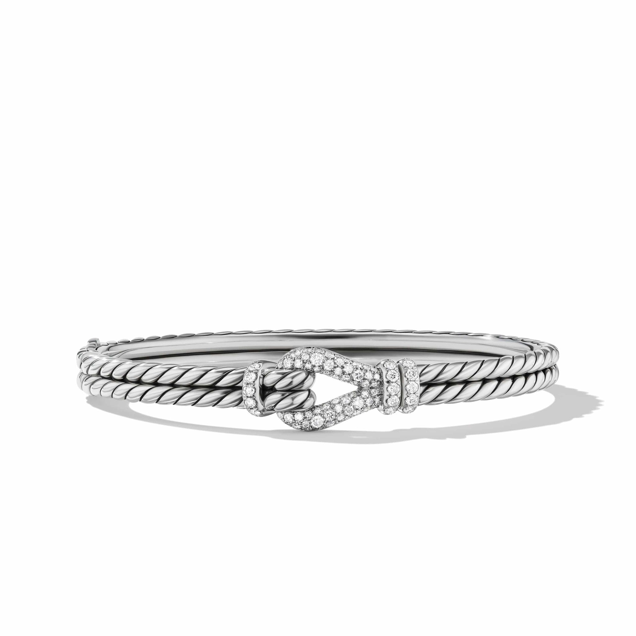 Thoroughbred Loop Bracelet in Sterling Silver with Pavé Diamonds