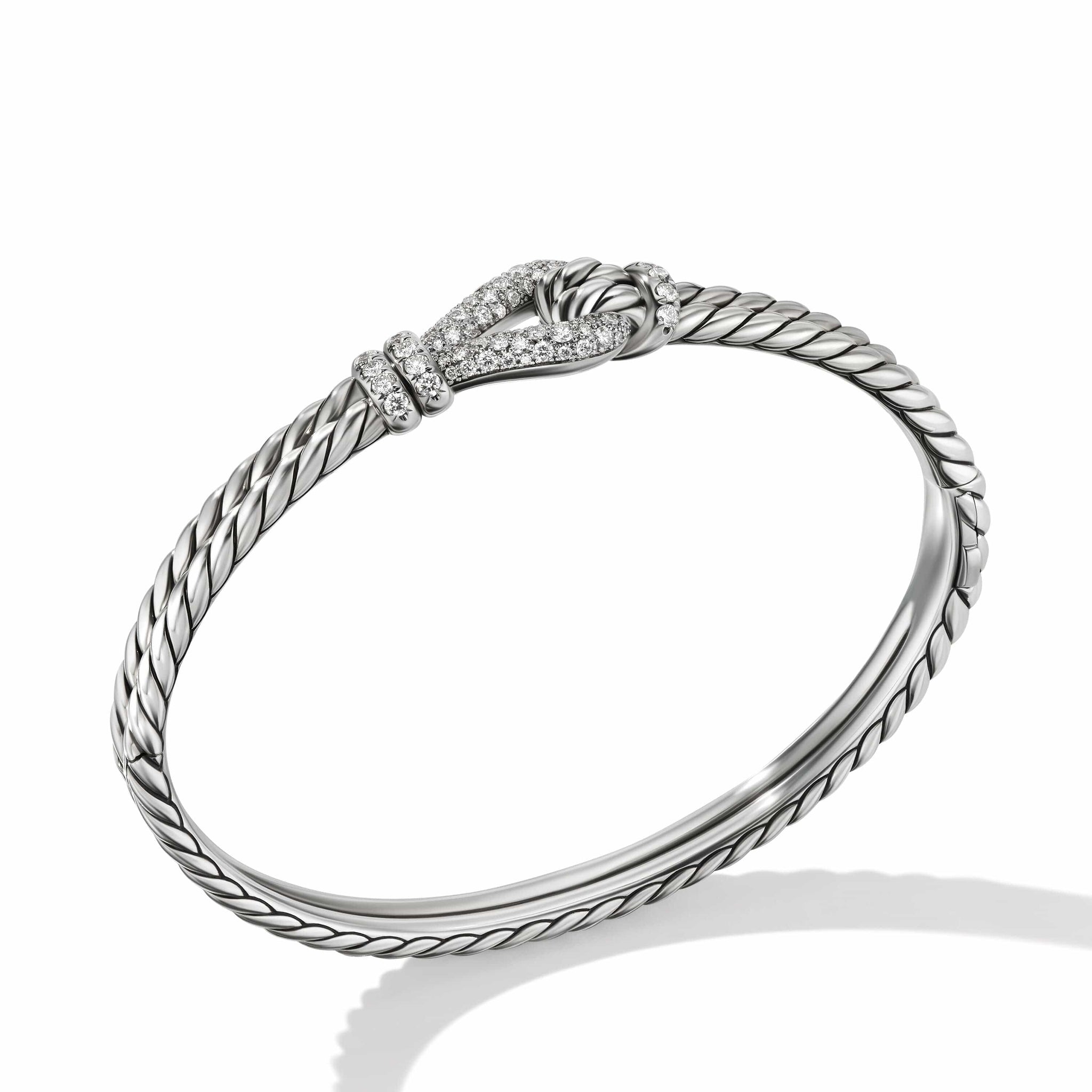 Thoroughbred Loop Bracelet in Sterling Silver with Pavé Diamonds