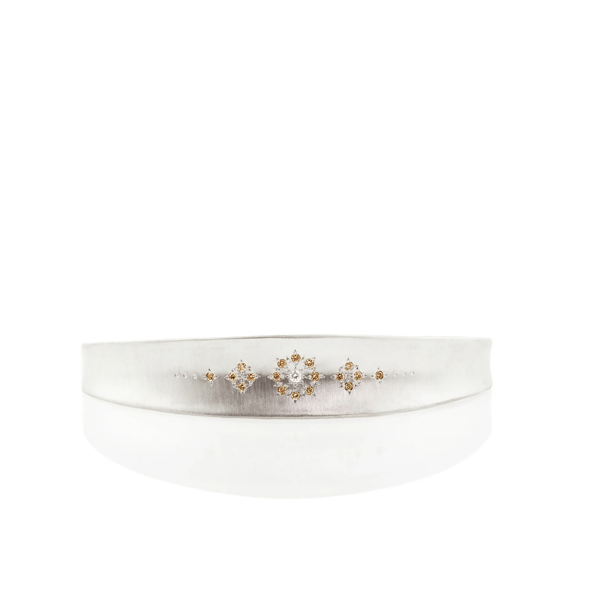 Sterling Silver Champagne Diamond Cuff Bracelet, Sterling Silver Champagne Diamond Cuff Bracelet, Long's Jewelers