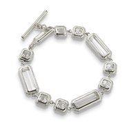 Sterling Silver Mosaic Rock Crystal Bracelet