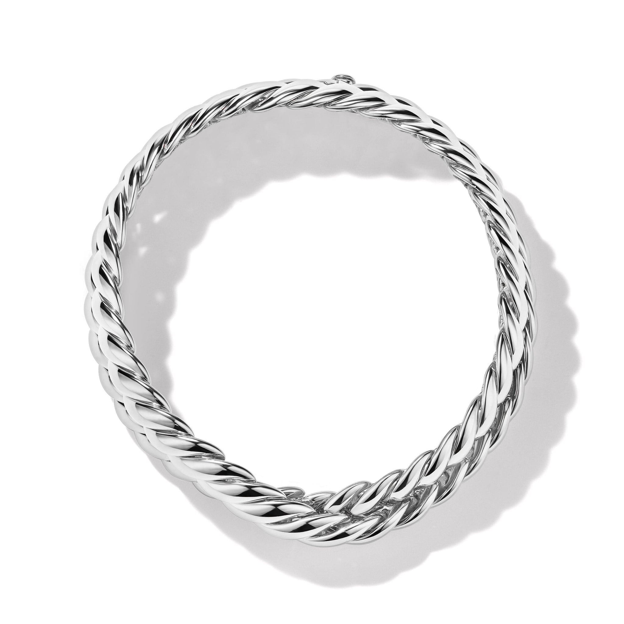 Sculpted Cable Double Wrap Bracelet in Sterling Silver