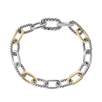 DY Madison® Chain Bracelet in Sterling Silver with 18K Yellow Gold
