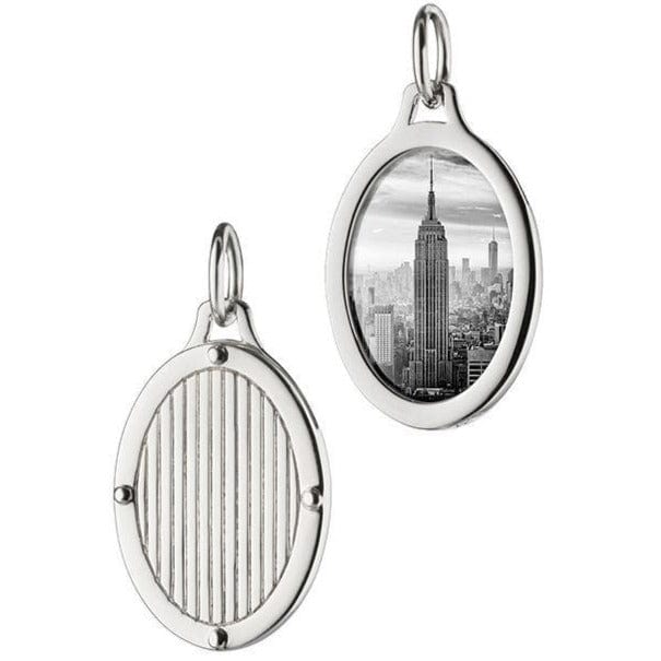 Sterling Silver Oval Stripe Locket Charm