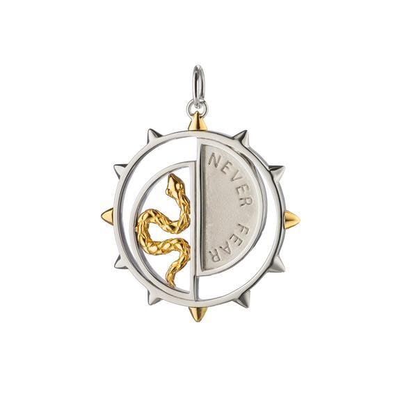Sterling Silver and 18K Yellow Gold Snake Charm