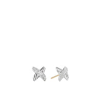 X Earrings with Diamonds