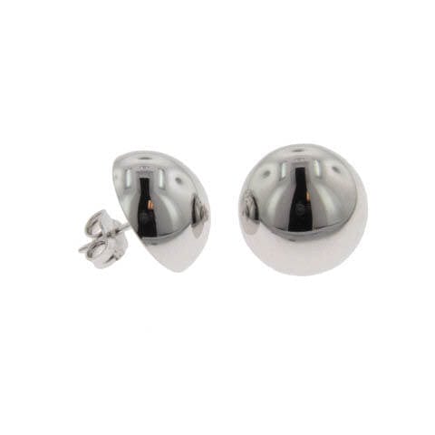 Sterling Silver Polished Button Earrings