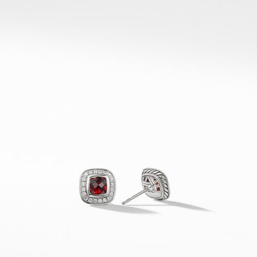 Petite Albion Earrings with Garnet and Diamonds