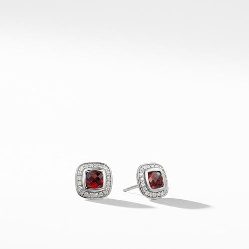 Petite Albion Earrings with Garnet and Diamonds