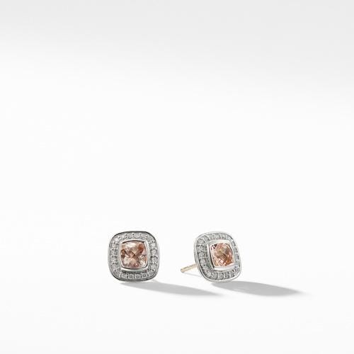 Petite Albion Earrings with Morganite and Diamonds