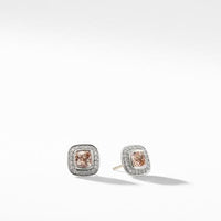 Petite Albion Earrings with Morganite and Diamonds