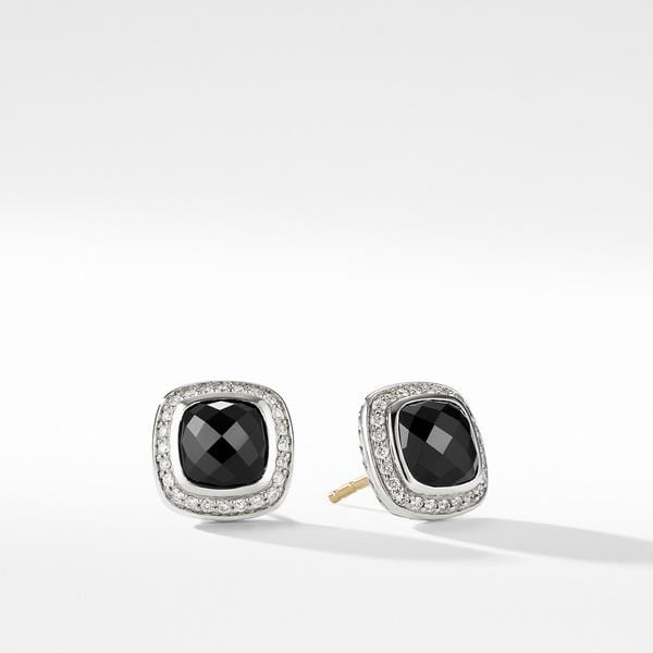Earrings with Black Onyx and Diamonds