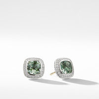Earrings with Prasiolite and Diamonds