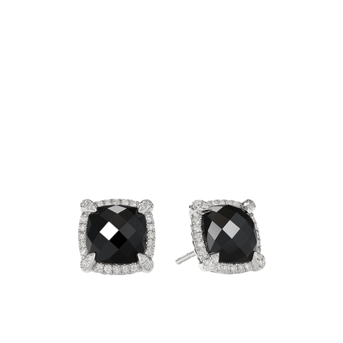 Chatelaine® Pavé Bezel Earring with Black Onyx and Diamonds mm