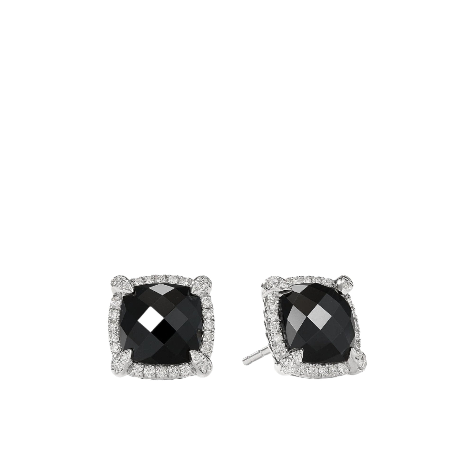 Chatelaine® Pavé Bezel Earring with Black Onyx and Diamonds mm