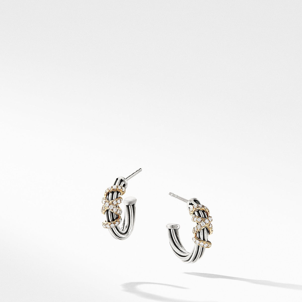 Helena Small Hoop Earrings with Diamonds and 18K Gold