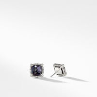 Chatelaine® Pavé Bezel Earring with Black Orchard and Diamonds, 9mm