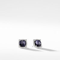 Chatelaine® Pavé Bezel Earring with Black Orchard and Diamonds, 9mm