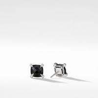 Chatelaine® Stud Earrings with Black Onyx and Diamonds, 9mm