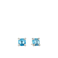 Chatelaine® Stud Earrings with Blue Topaz and Diamonds, 9mm