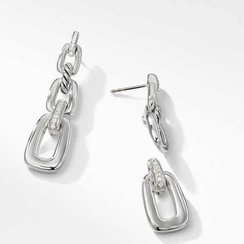 Wellesley Linked Chain Drop Earrings with Diamonds