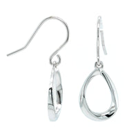 Sterling Silver Teardrop Twist Drop Earrings, Sterling silver, Long's Jewelers