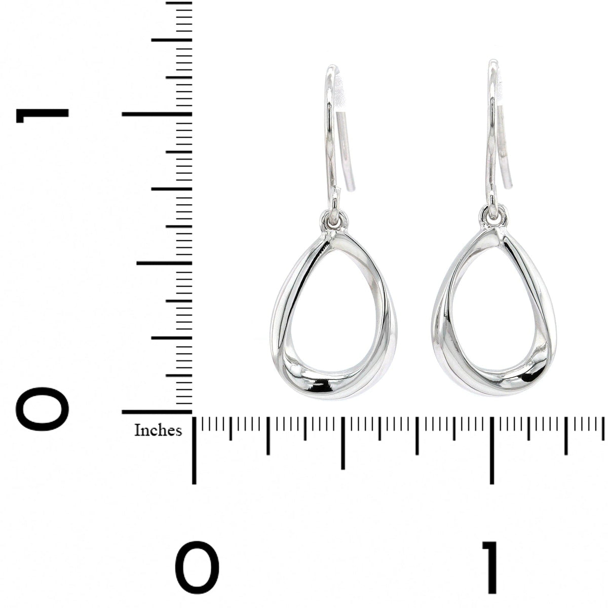 Sterling Silver Teardrop Twist Drop Earrings, Sterling silver, Long's Jewelers