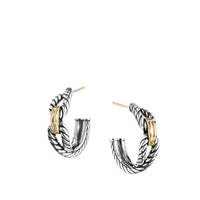 Cable Loop Hoop Earrings with 18K Gold