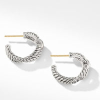 Cable Loop Hoop Earrings with Diamonds