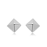 Sterling Silver Pyramid Stud Earrings