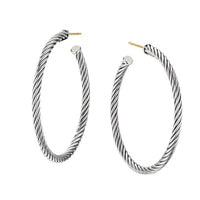Medium Cable Hoop Earrings
