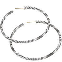 Large Cable Hoop Earrings
