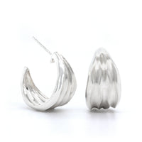 Sterling Silver Wave Hoop Earrings