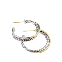 Crossover Medium Hoop Earrings with 18K Yellow Gold