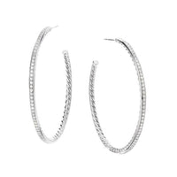 Large Hoop Earrings with Pavé Diamonds