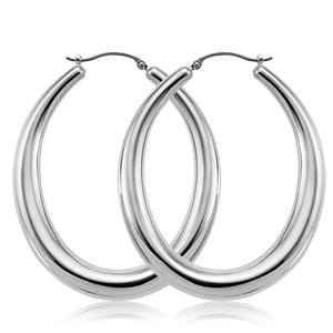 Sterling Silver Oval Hoop Earrings