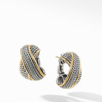 DY Origami Crossover Shrimp Earrings with 18K Yellow Gold