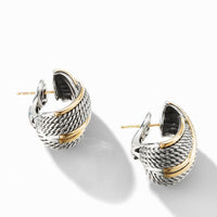 DY Origami Crossover Shrimp Earrings with 18K Yellow Gold