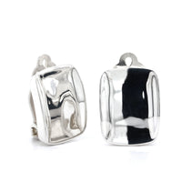 Sterling Silver Rectangle Clip Earrings