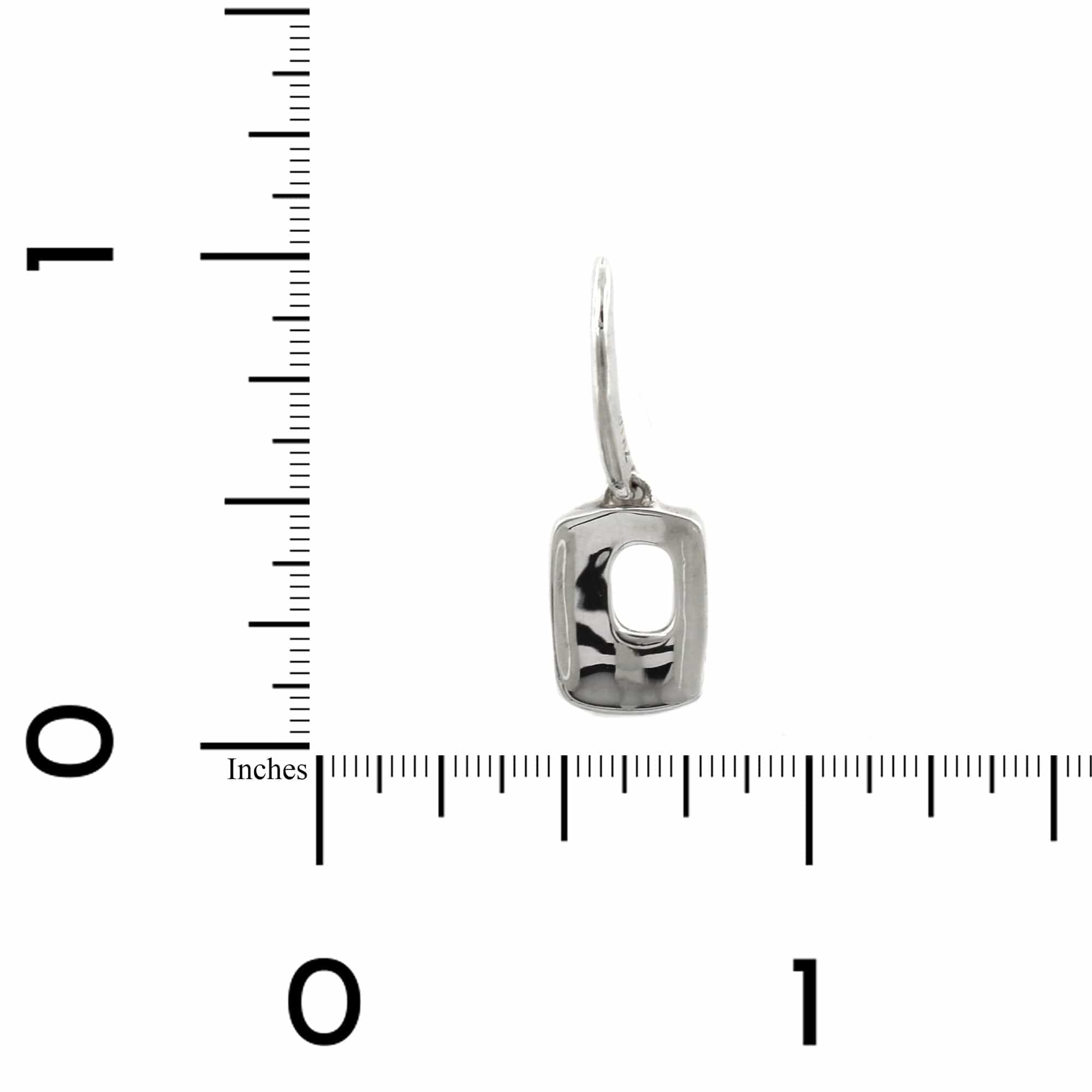 Sterling Silver Open Rectangle Drop Earrings