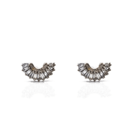 Armenta Sterling Silver Half Moon Diamond Earrings