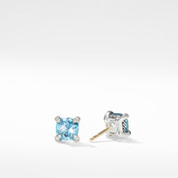 Chatelaine® Stud Earrings with Blue Topaz and Diamonds