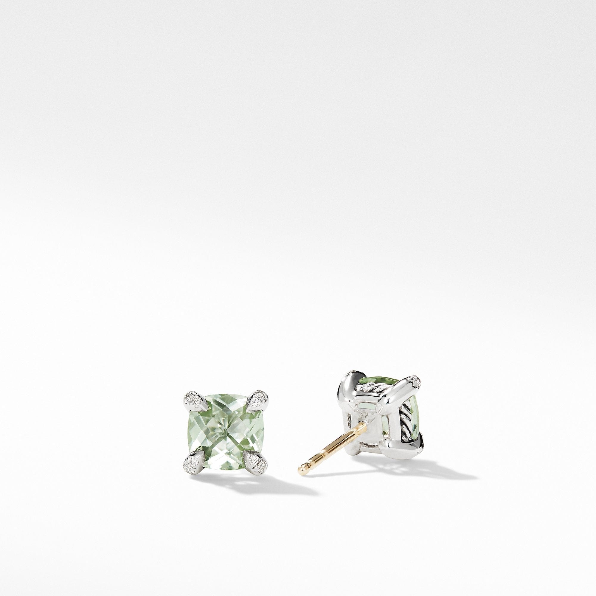 Chatelaine® Stud Earrings with Prasiolite and Diamonds