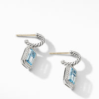 Novella Drop Earrings with Blue Topaz and Pavé Diamonds