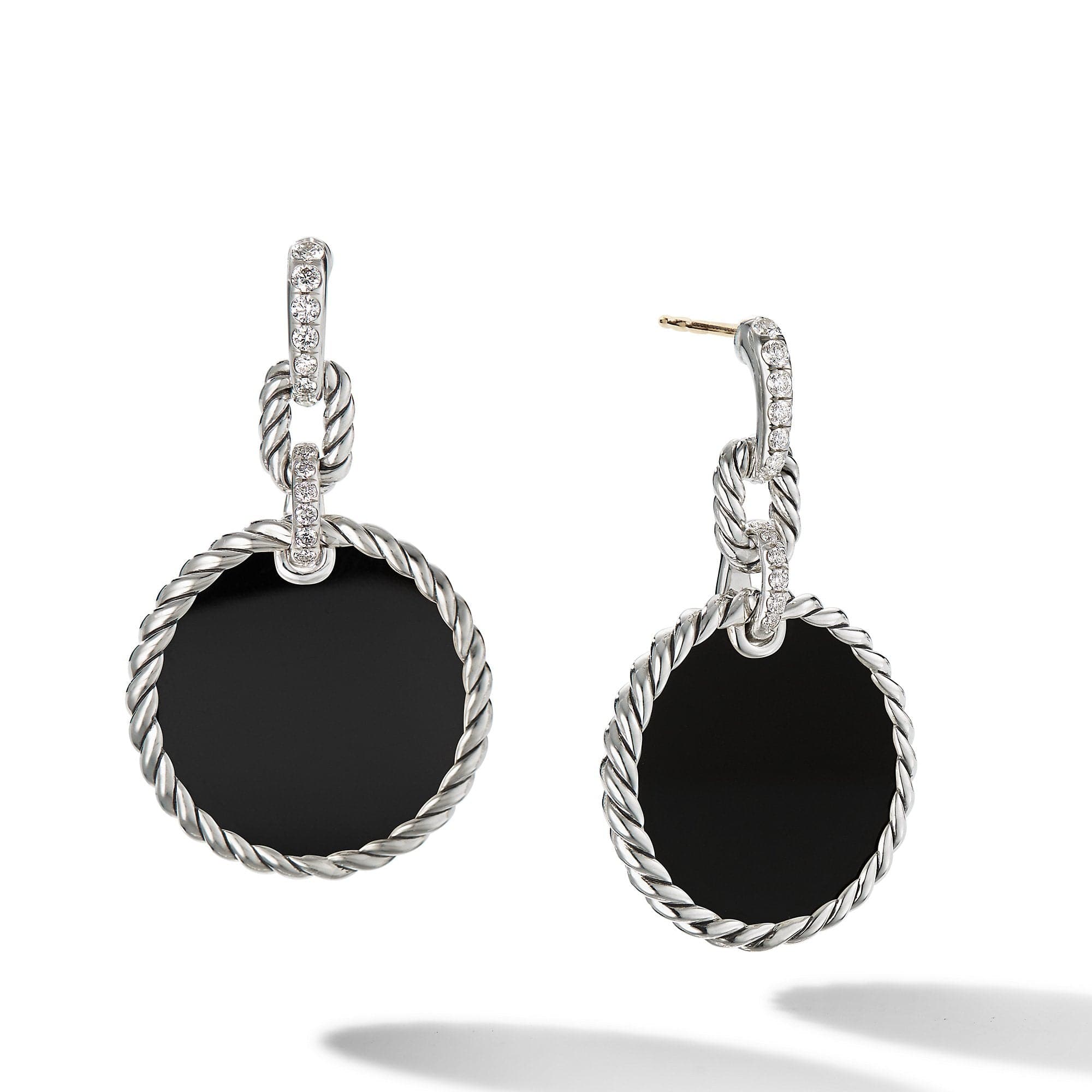 DY Elements® Convertible Drop Earrings with Black Onyx and Pavé Diamonds